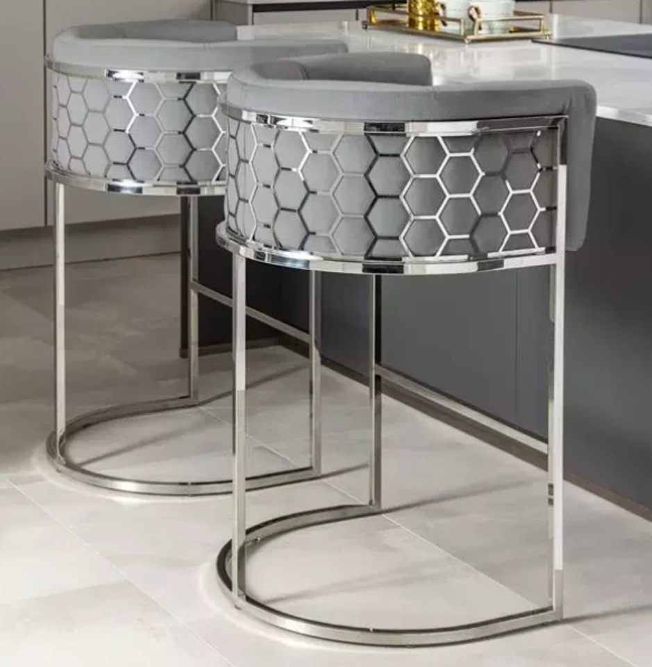 VERA GREY SILVER BARSTOOL