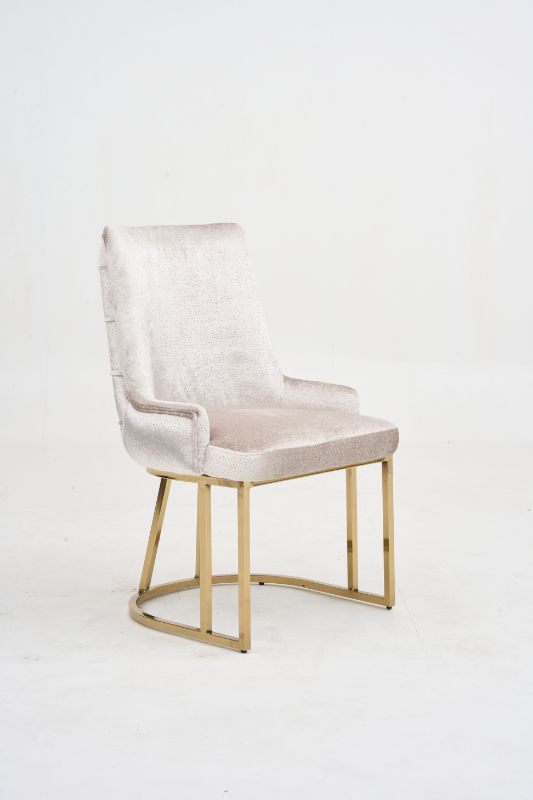 LOTUS_Beige/Gold_Dinning Chair