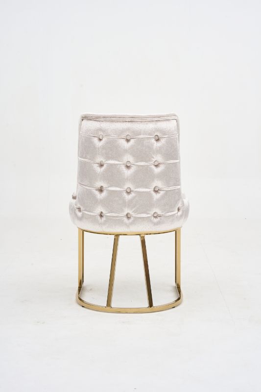 LOTUS_Beige/Gold_Dinning Chair