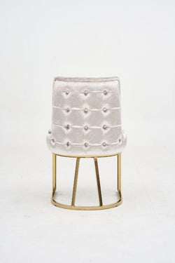 LOTUS_Beige/Gold_Dinning Chair