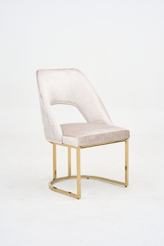 PANDA_Beige/Gold_Dinning Chair