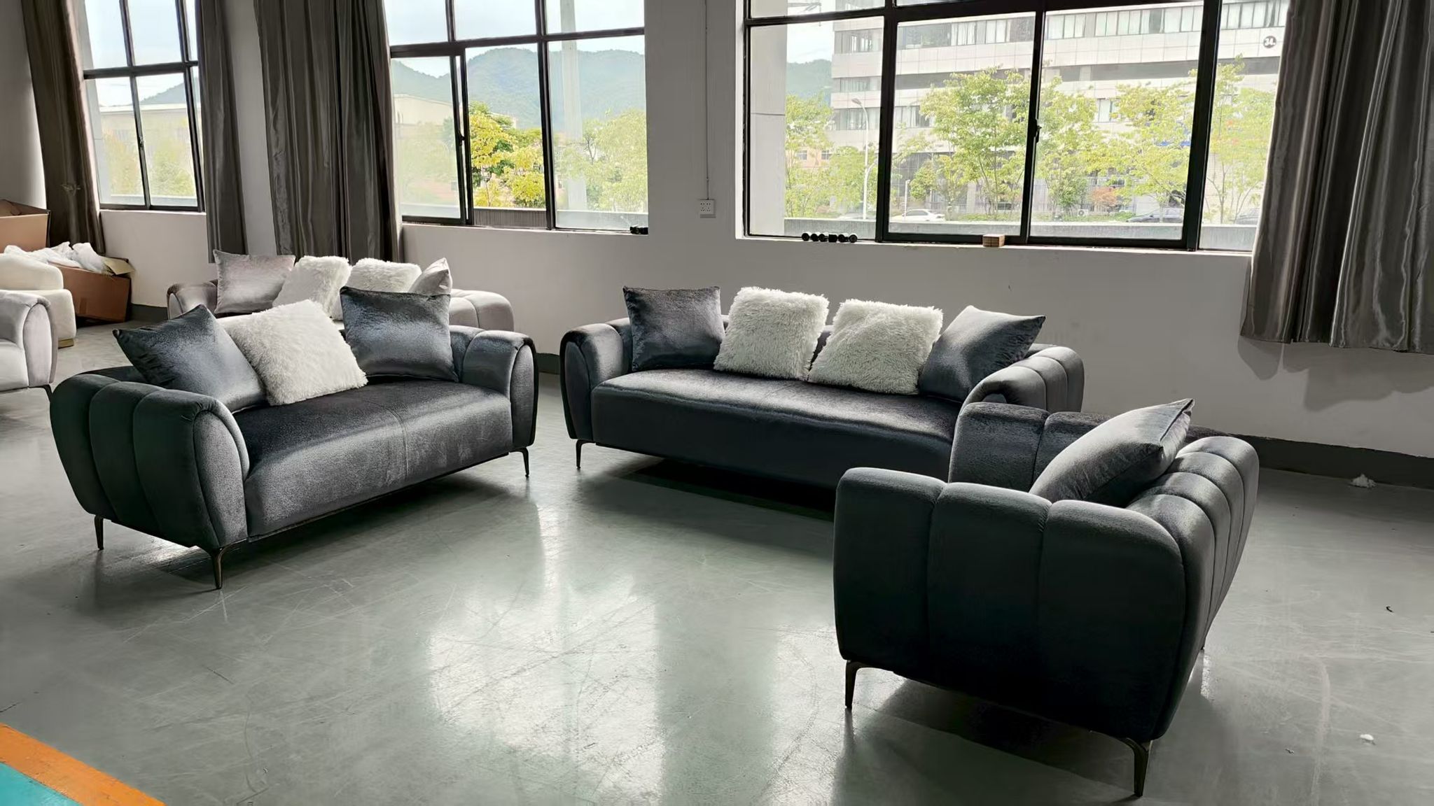 FS498_Grey_Sofa SET