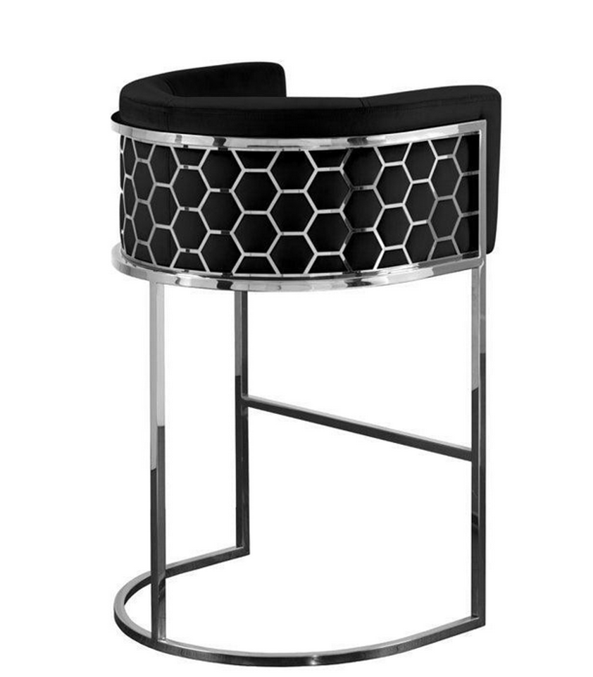 DAVID BLACK/SILVER BAR STOOL