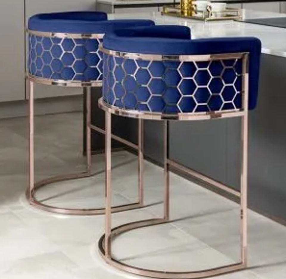 VERA BLUE SILVER BARSTOOL