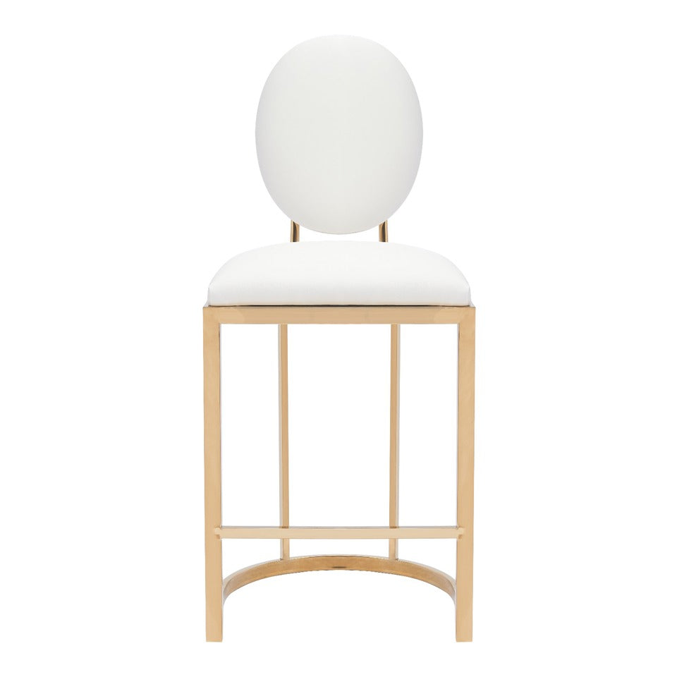 CHERRY WHITE PU GOLD BARSTOOL
