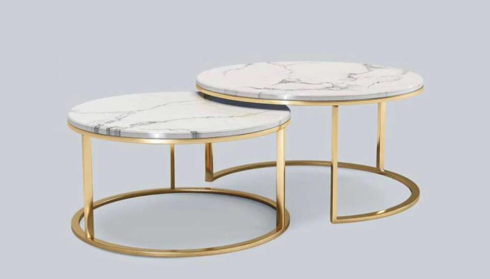 1619 WHITE/GOLD COFFEE TABLE