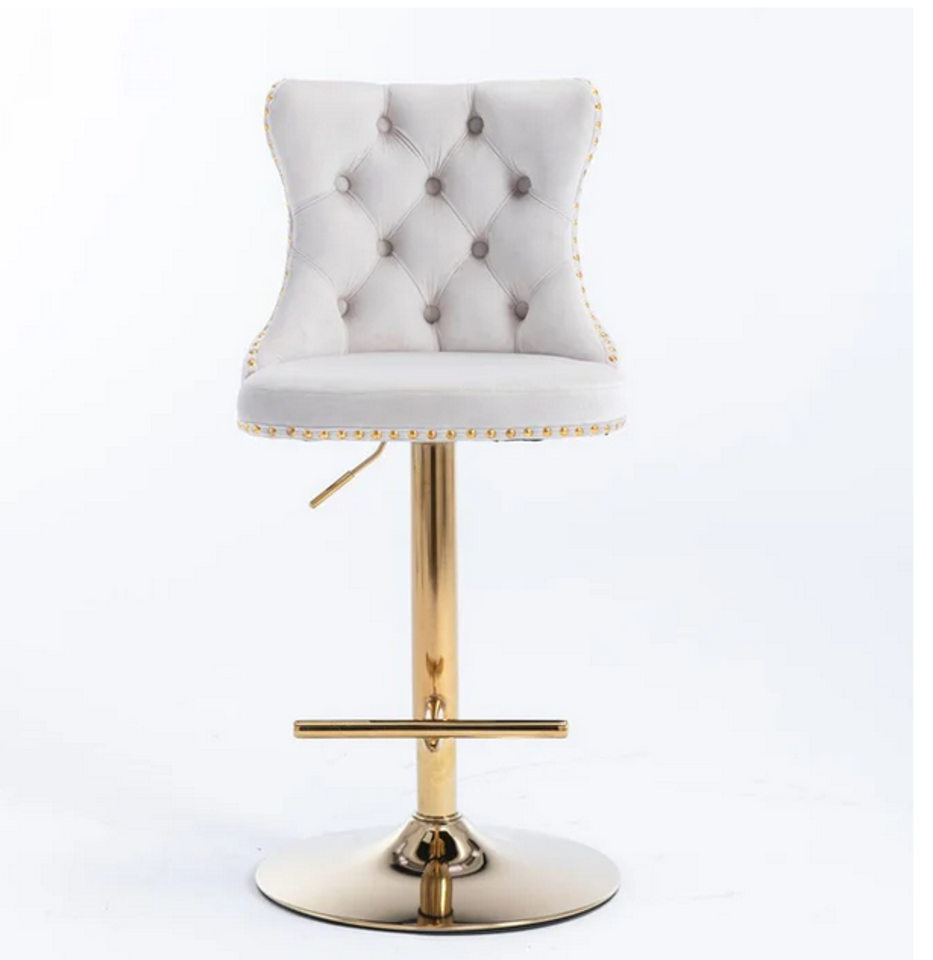 CHARLES (ZB-7136) BEIGE/GOLD BARSTOOL