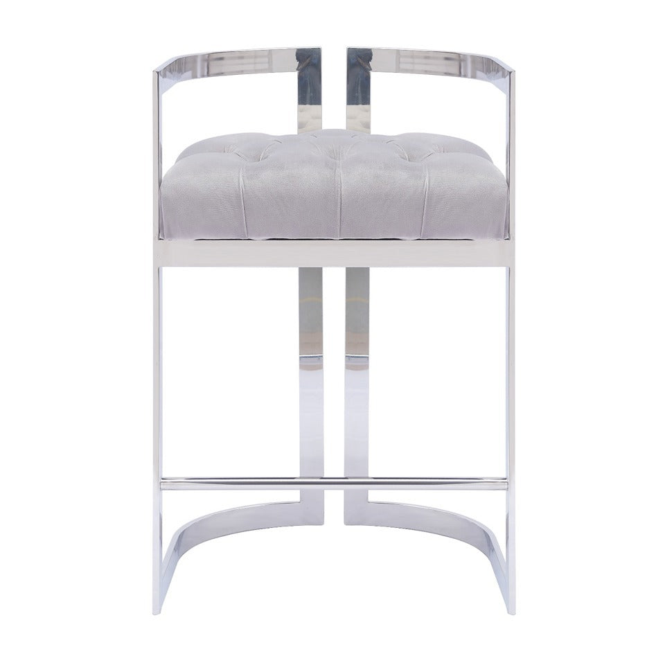 LINA GREY SILVER BARSTOOL